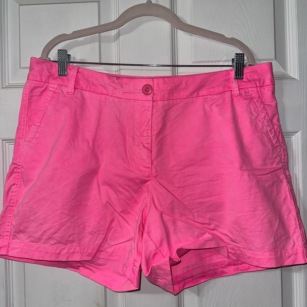 crown & ivy Hot Pink Cotton Bermuda Shorts